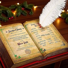 Animated Santa's Magic NICE LIST List Book Animatronic Tabletop Christmas Decor picture