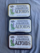 Altoids Liquorice Mint Tins 3 Used Empty Collector Tin -Rare Hard to Find picture