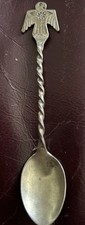 VINTAGE NATIVE AMERICAN NAVAJO Thunderbird Stamped STERLING SILVER SPOON 3 7/8” picture