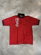 Vintage Wear Guard Coca-Cola Triple Button Collared Tee Sz L picture