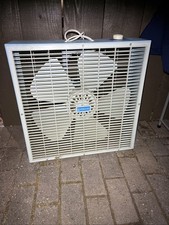Vintage Superlectric Model 2072 20” Metal Box Fan Aqua 2-Speed picture
