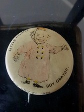 1896 Little Pinkies BOY ORATOR Pepsin Gum Pinback  Floating Display Case Antique picture