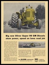 1957 Oliver Super 99 GM Diesel Tractor NEW Sign 24x30