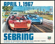 Vintage 1967 SEBRING Race FORD GT40 Cars Advertising 8x10 Poster Print picture
