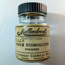 VINTAGE Mallinckrodt Sodium Hydrosulfite Powdered 1/4 lb Glass Jar w/Cap picture