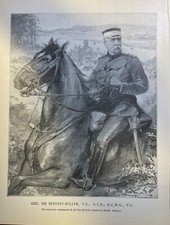 1899 Vintage Magazine Illustration British General Sir Revers Buller picture
