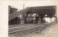 Rail road coal dock Dola Ohio 1908 RPPC Photo Postcard COPY picture