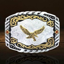 Montana Silversmiths Two-Tone Cantle Roll & Eagle Buckle - Retail $190 - NEW NIB picture