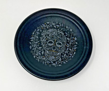 Homer Laughlin Fiesta Skull and Vine 9 inch Luncheon Plate Black Day of the Dead picture