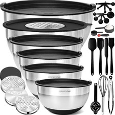Stainless Steel Mixing Bowls with Lids Set - Premium 30Pcs with 6pc Metal Bowl picture