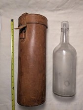 Vintage leather wine case w/ bottle 