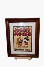 Walt Disney's Mickey Mouse Steamboat Willie Framed Print Poster Art Wood Frame picture