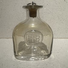 Vtg Magnor Glass Carafe Norway HB Embossed Bottle Thick Glass Scandinavian picture