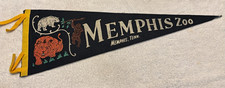 Vintage Memphis Zoo Felt Pennant Tennessee Animal Graphic Souvenir Wall Decor picture