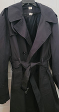 EUC Vintage Logan Military Supply Mens Long Belted Trench Coat XL 46 Lined USA picture