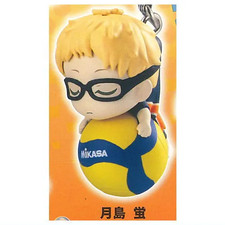 Haikyuu × MIKASA Kei Tsukishima Mini Small Figure Strap Keychain Charm picture