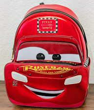 Loungefly Disney Pixar Cars Red Metallic Lightning McQueen Cosplay Backpack NWT picture