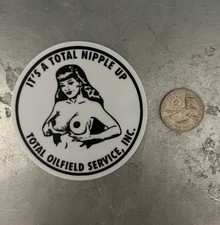Nipple Up Total Oilfield Field Service Hardhat decal 3” Diameter picture