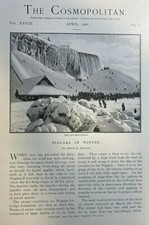 1900 Niagara Falls in Winter Cave of the Winds Gorge illustrated picture