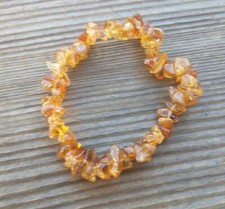 NATURAL CITRINE STONE GEMSTONE STRETCHY CHIP BRACELET picture