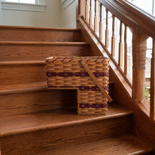 Amish Handmade Stair Step Basket Narrow (7