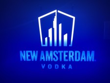 NEW AMSTERDAM VODKA LIGHT UP LED METAL SIGN 22” X 17”  picture