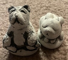 Pair of Bekka Handcrafted Bear Rabbit Figurines -Mt. St. Helens Ash, USA Vintage picture