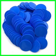 Durable 1.5-Inch Blue Poker Chips Set with Storage Box - 100 Pieces for Learning picture