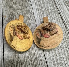Vintage Sevi Beatrix Potter Hedge Hogs Close Pins Made in Italy - Set of 2 picture