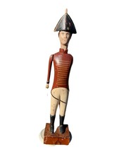 Antique Wooden Folk Art Soldier Missing One Arm picture