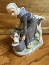 Vintage Royal Copenhagen, Denmark  Girl With Calf Perfect Condition picture