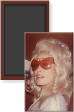 Dolly Parton in Car Wearing Butterfly Sunglasses Vintage Image 2x3 Fridge Magnet picture