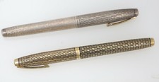 Lot of (2) Shaeffer Vintage Pen Set Sterling Silver Gold Plated Fountain picture