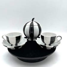 Josef Hoffmann Sugar Bowl & Mocha Cups, Saucers 