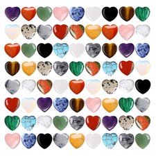 72Pcs Heart Healing Crystals Stones Set Bulk Wholesale 18 Colors Mix-Color Pa... picture