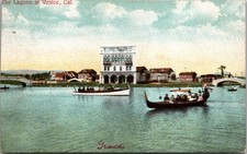 c1905 The Lagoon & Gondolas Venice California CA Newman Postcard picture