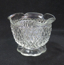 Indiana Glass Candy - Nut Footed Dish Bowl Diamond Point Vintage 1965 picture