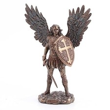 Veronese Design 11 Inch Saint Michael Archangel with Battle Shield  Statue picture
