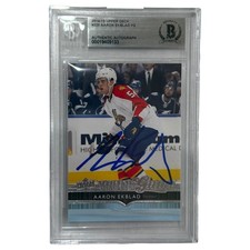 Aaron Ekblad Autographed 2014-15 Upper Deck Young Guns #225 Rookie Card - Becket picture