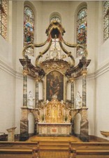 0032 Postcard Bad Dürrheim-Kath. Parish Church of St. John, High Altar from 1774 picture