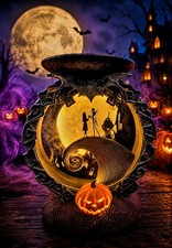 BBW Nightmare Before Christmas Spiral Hill Light-Up Candle Pedestal SOLD OUT NIB picture