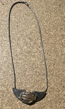 Harley-Davidson Sterling Silver Winged Bar & Shield Necklace 40g 2.25