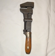 J.H. Williams & Co Vintage Adjustable Wrench with Wood Handle picture
