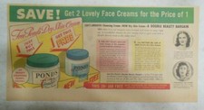 Pond's Ad: New Double Beauty Bargain from Pond's Cream from 1940's 7 x 15 inch picture