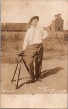 RPPC Mascot, Goltry, Oklahoma Ball Team c1909 Baseball picture