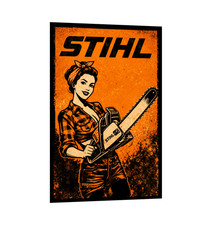 NEW STIHL SLANT LOGO DECAL CHAINSAW. RAMBLER CUP, TOOL BOX,LOCKER STICKER picture