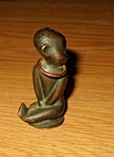VINTAGE K.HAGENHAUER WIENER WERKSTATTE MINIATURE AFRICAN CHILD BRONZE FIGURE-WH picture