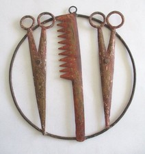 ANTIQUE BARBER'S TRADE ADVERTISEMENT SIGN picture