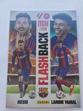 MESSI CARD & SHEETS YAMAL FLASHBACK 429 MEGACRACKS 2024/25 PANINI LALIGA picture