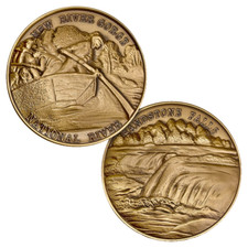 NEW RIVER GORGE NATIONAL PARK SANDSTONE FALLS BRONZE CHALLENGE COIN picture
